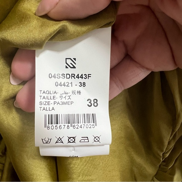 NEW NWT Giuseppe Di Morabito Asymmetric One Shoulder Draped Dress Olive Green - Picture 13 of 16